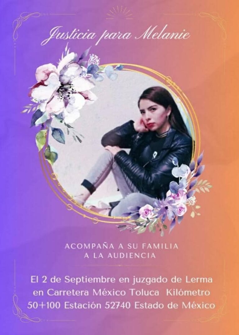 Esmeralda pide justicia para su hija Melanie, víctima de feminicidio