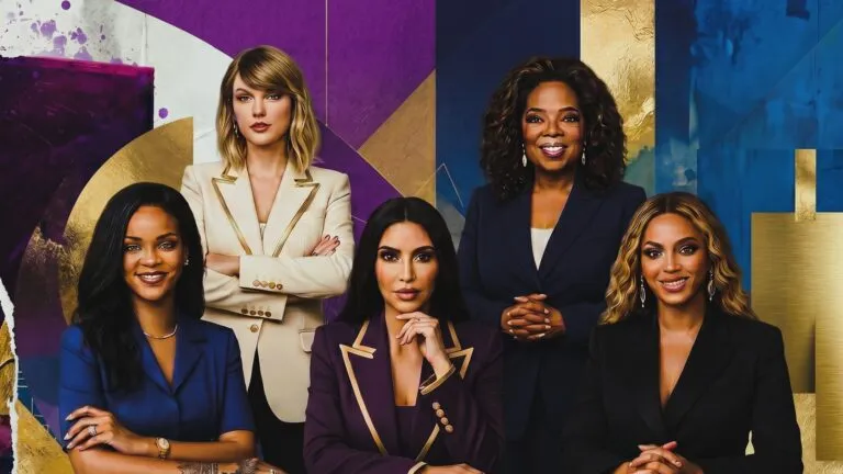 Mujeres líderes de negocios, tecnología y emprendimiento representadas en un collage editorial sobre liderazgo femenino y éxito empresarial.