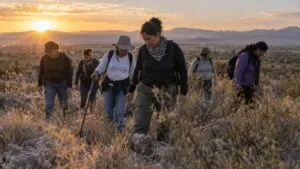 Mujeres buscadoras recorren un terreno en México tras el reconocimiento de la ONU a su labor, riesgos y derechos.