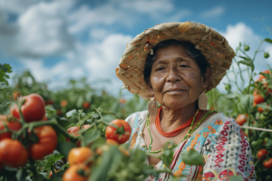 Mujeres rurales mexicanas participando en labores agrícolas, segmento en el que pone énfasis Corporativo Kosmos.